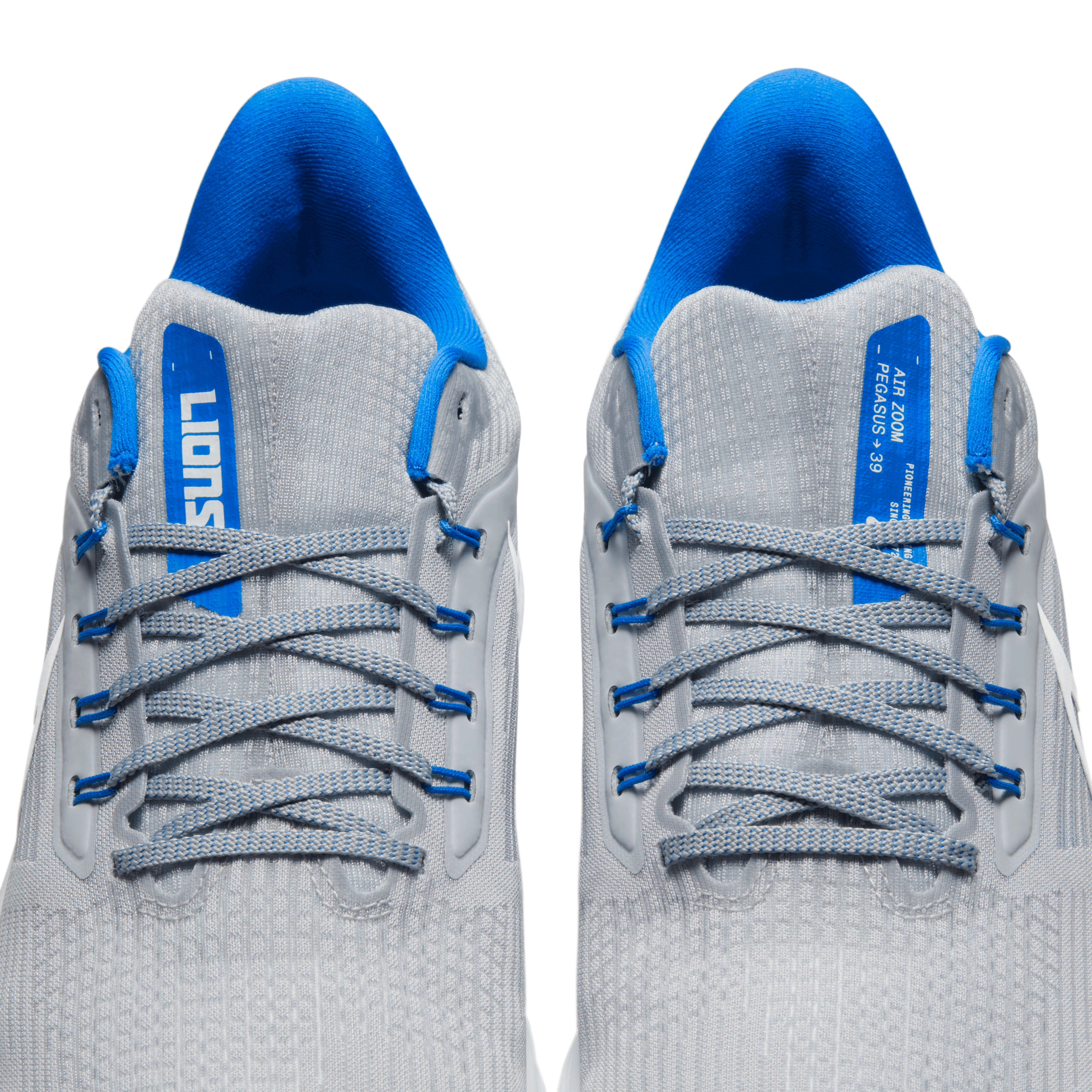 Nike Air Zoom Pegasus 39 (NFL Detroit Lions) Road Running Shoes Angle 6