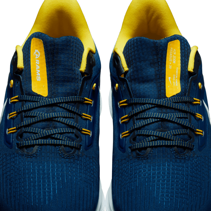 Nike Air Zoom Pegasus 39 (NFL Los Angeles Rams) Road Running Shoes Angle 6