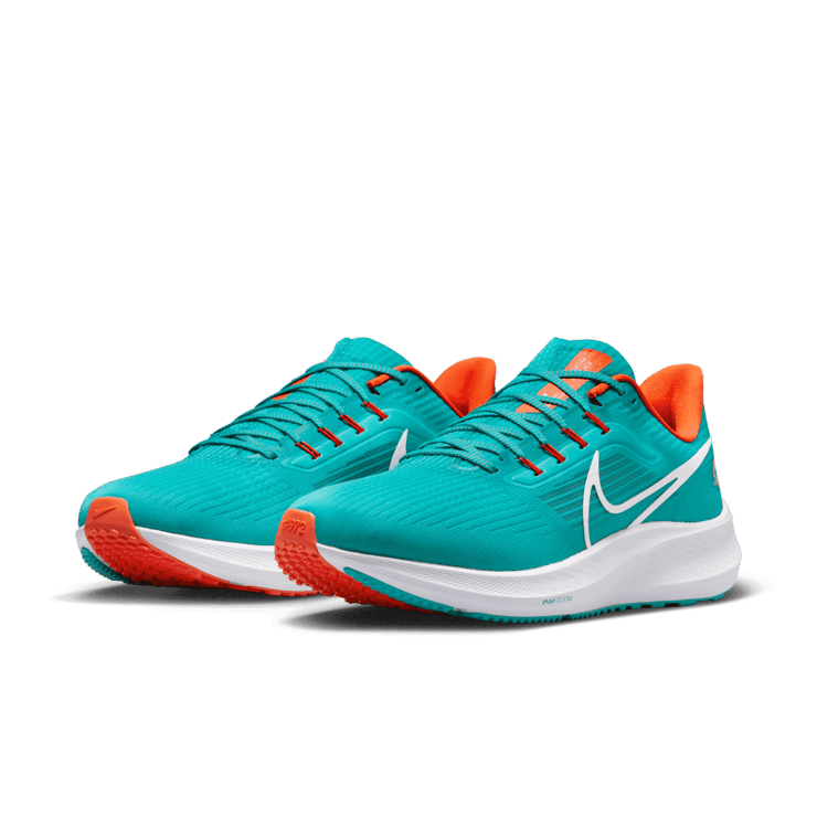 Nike Air Zoom Pegasus 39 (NFL Miami Dolphins) Road Running Shoes Angle 2