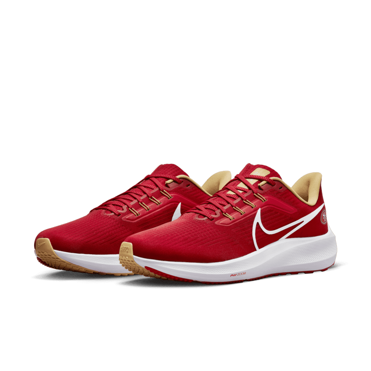 Nike Air Zoom Pegasus 39 (NFL San Francisco 49ers) Road Running Shoes Angle 2