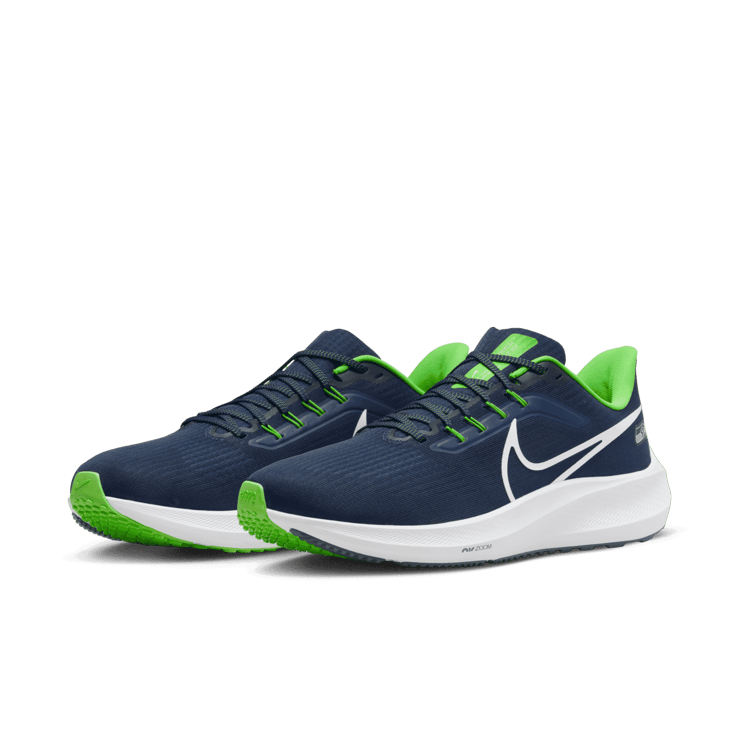 Nike Air Zoom Pegasus 39 (NFL Seattle Seahawks) Road Running Shoes Angle 2