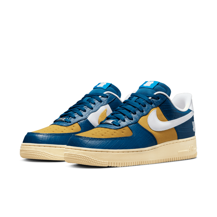 Nike Air Force 1 Undefeated 5 On It Croc Blue & Yellow Angle 2