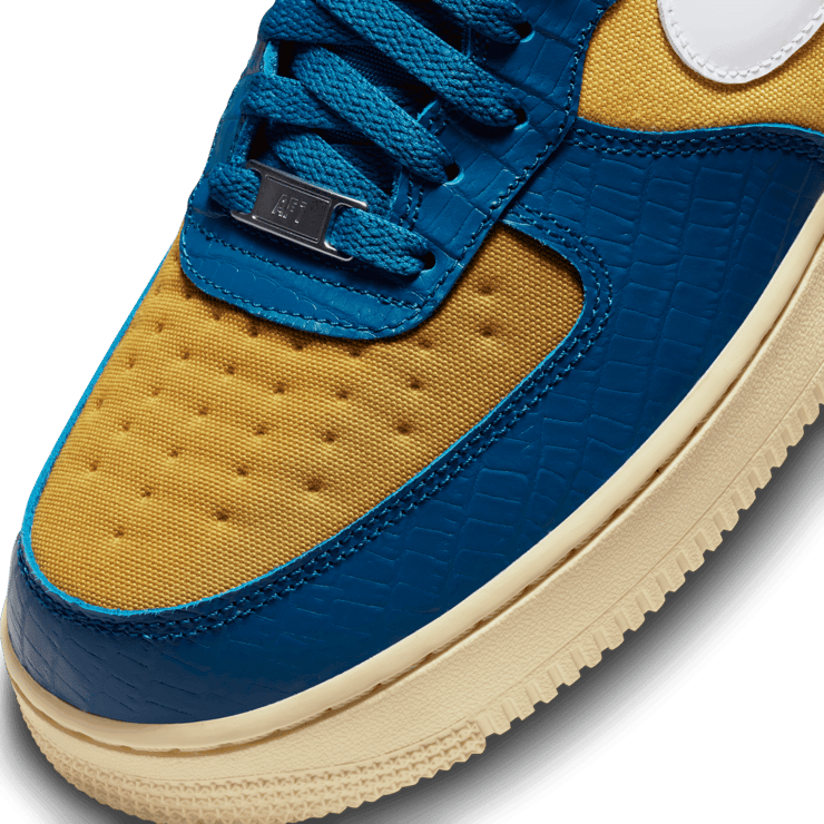 Nike Air Force 1 Undefeated 5 On It Croc Blue & Yellow Angle 4