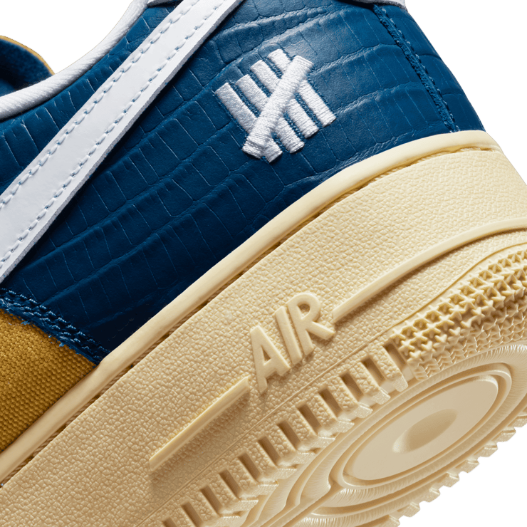 Nike Air Force 1 Undefeated 5 On It Croc Blue & Yellow Angle 5