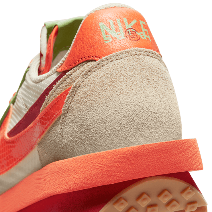 Nike LD Waffle sacai CLOT Net Orange Blaze Angle 7