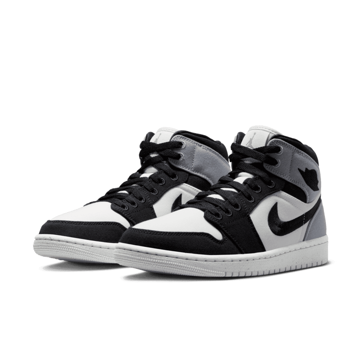 Air Jordan 1 Mid SE Canvas Black Light Steel Grey (W) Angle 2