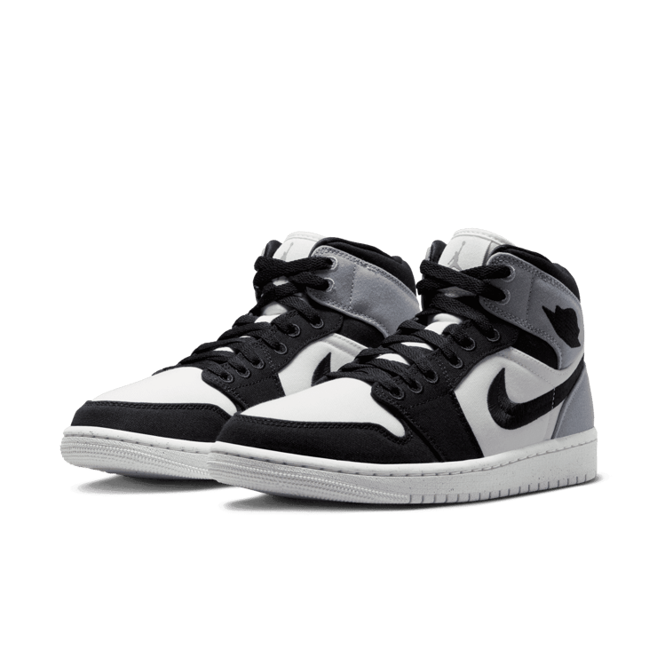 Air Jordan 1 Mid SE Canvas Black Light Steel Grey (W) Angle 2