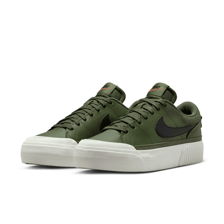 Nike Court Legacy Lift Shoes in Green Angle 2