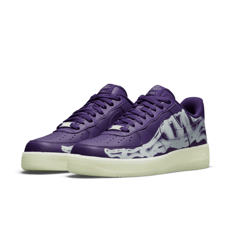 Nike Air Force 1 Low 07 QS Purple Skeleton Halloween (2021) Angle 2