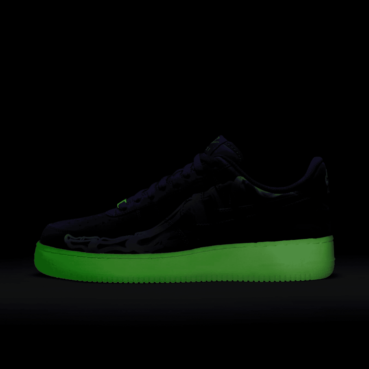 Nike Air Force 1 Low 07 QS Purple Skeleton Halloween (2021) Angle 6