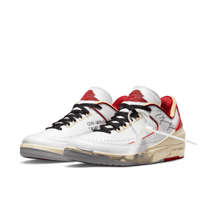 Jordan 2 Retro Low SP Off-White White Red Angle 2