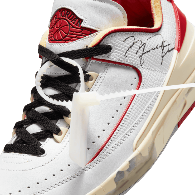 Jordan 2 Retro Low SP Off-White White Red Angle 6