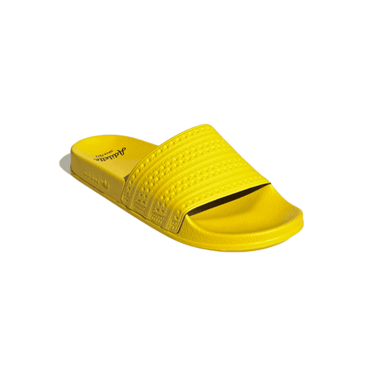 adidas Adilette Slides Impact Yellow Angle 2