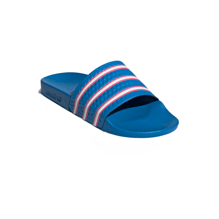 adidas Adilette Bonega Slides Blue Rush Angle 2