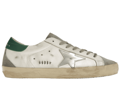 Golden Goose Super-Star White Silver Green