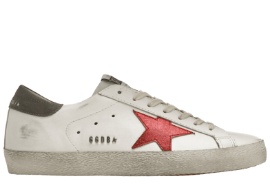 Golden Goose Super-Star White Red Grey