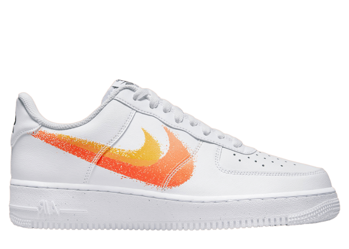 Nike Air Force 1 Low Spray Paint Swoosh White Orange