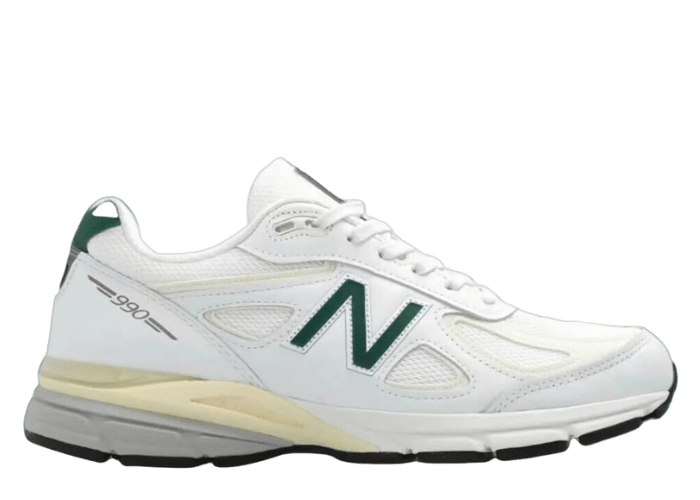 New Balance 990v4 Made in USA by Teddy Santis White Green - U990TC4