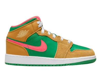 Air Jordan 1 Mid SE Wheat Watermelon (GS)