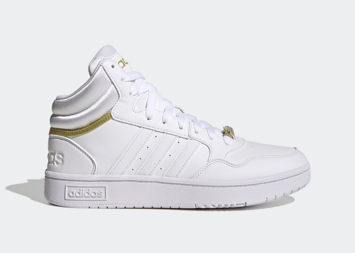 adidas Hoops 3.0 Mid Classic Gold Metallic Shoes Cloud White