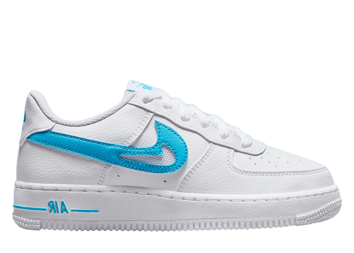 Nike Air Force 1 Low Cut-Out White Aqua (GS)