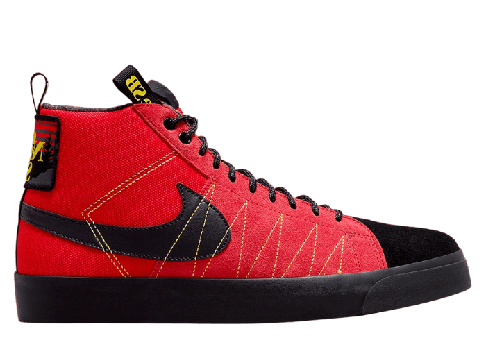 靴 NIKE SB ZOOM BLAZER MID PRM / DC8903-601 Nike SB Zoom Blazer Mid PRM Acclimate Black Red - DC8903-601