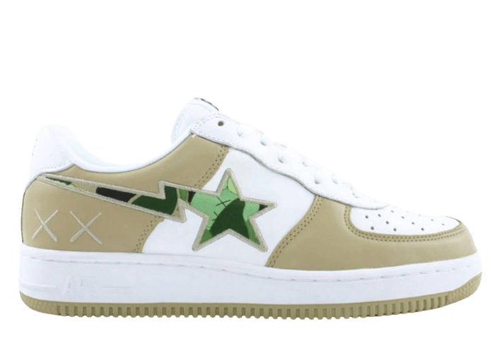 A Bathing Ape Bape Sta Low KAWS Beige Green Camo