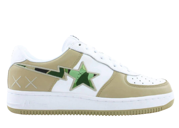 A Bathing Ape Bape Sta Low KAWS Beige Green Camo