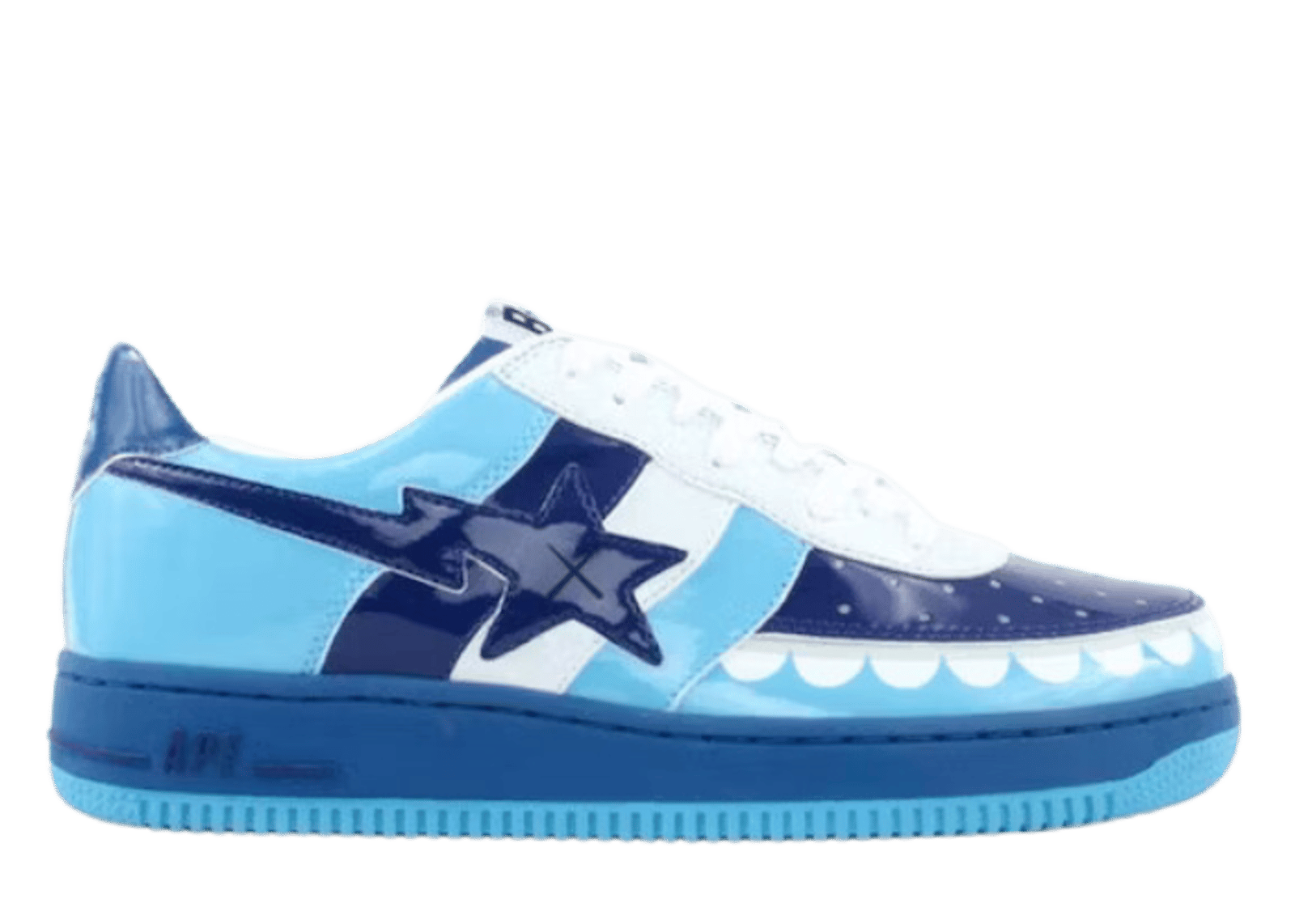 A Bathing Ape Bape Sta Low KAWS Chompers Blue White