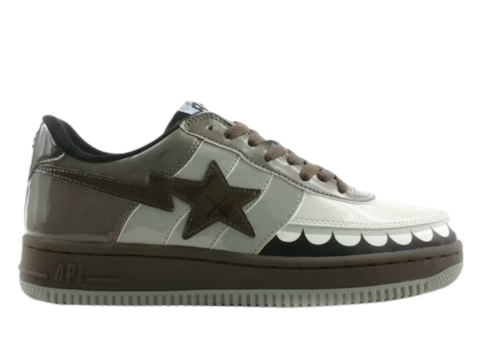 A Bathing Ape Bape Sta Low KAWS Chompers Brown