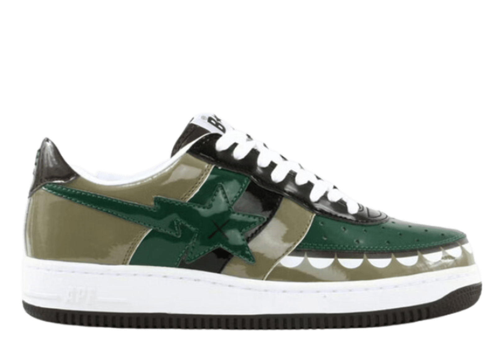 A Bathing Ape Bape Sta Low KAWS Chompers Dark Green