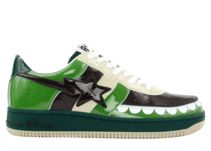 A Bathing Ape Bape Sta Low KAWS Chompers Green