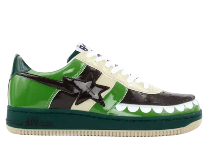 A Bathing Ape Bape Sta Low KAWS Chompers Green