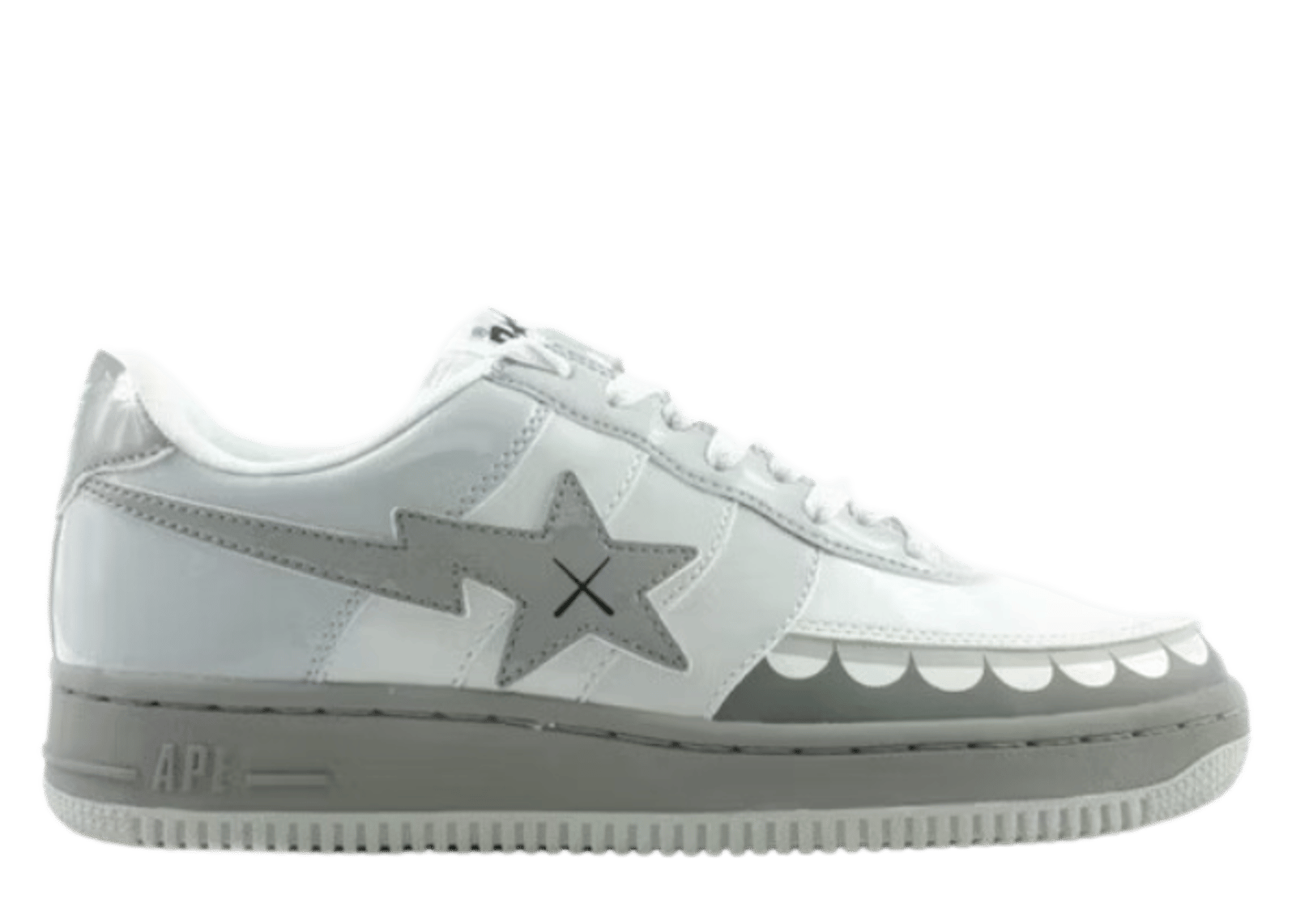 A Bathing Ape Bape Sta Low KAWS Chompers Grey