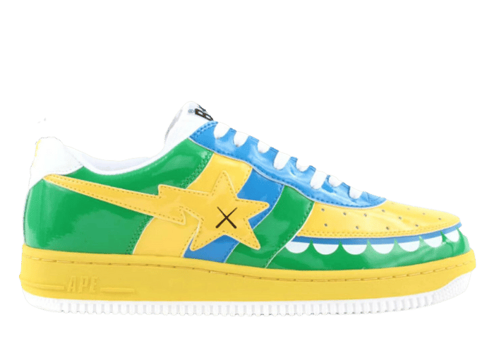 A Bathing Ape Bape Sta Low KAWS Chompers Yellow Blue