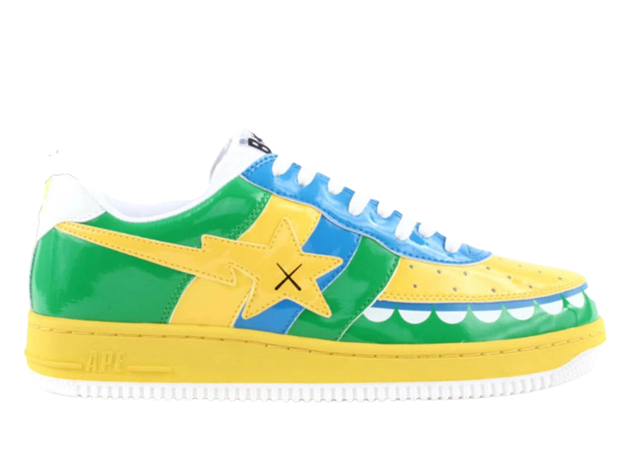 A Bathing Ape Bape Sta Low KAWS Chompers Yellow Blue