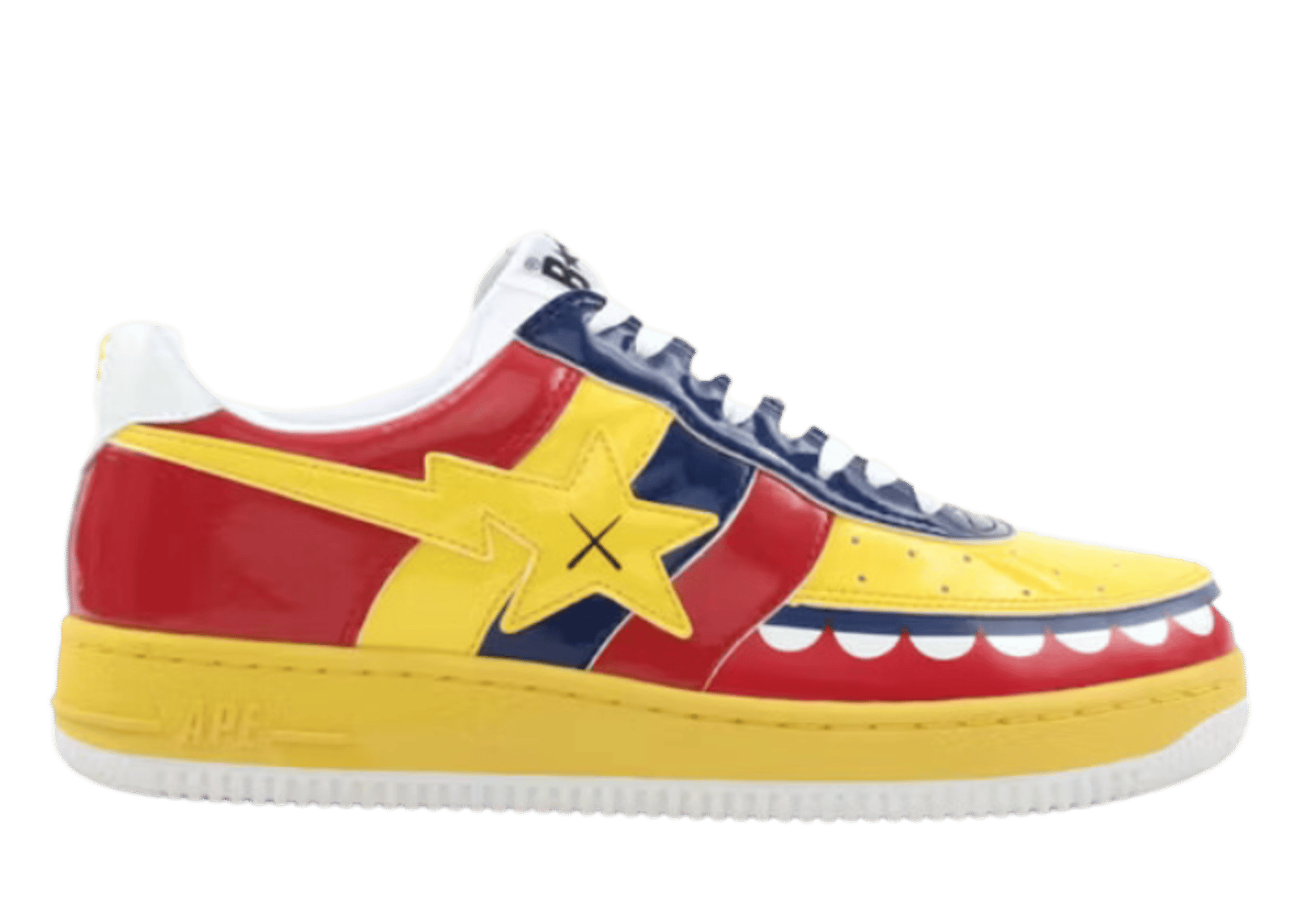 A Bathing Ape Bape Sta Low KAWS Chompers Yellow Red