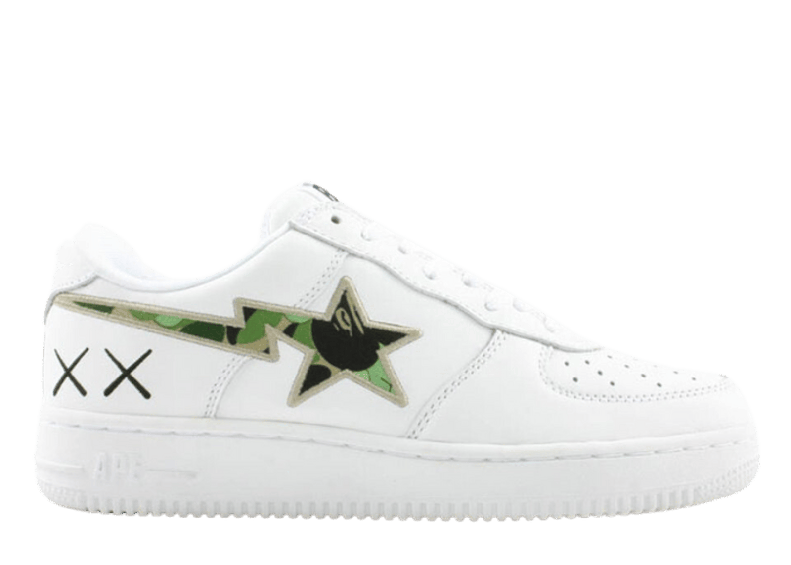 A Bathing Ape Bape Sta LowKAWS White Camo Green