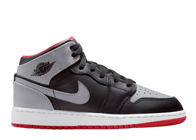 Air Jordan 1 Mid Black Cement Fire Red (GS)