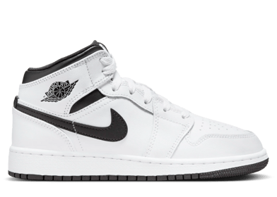 Air Jordan 1 Mid White Black (GS)