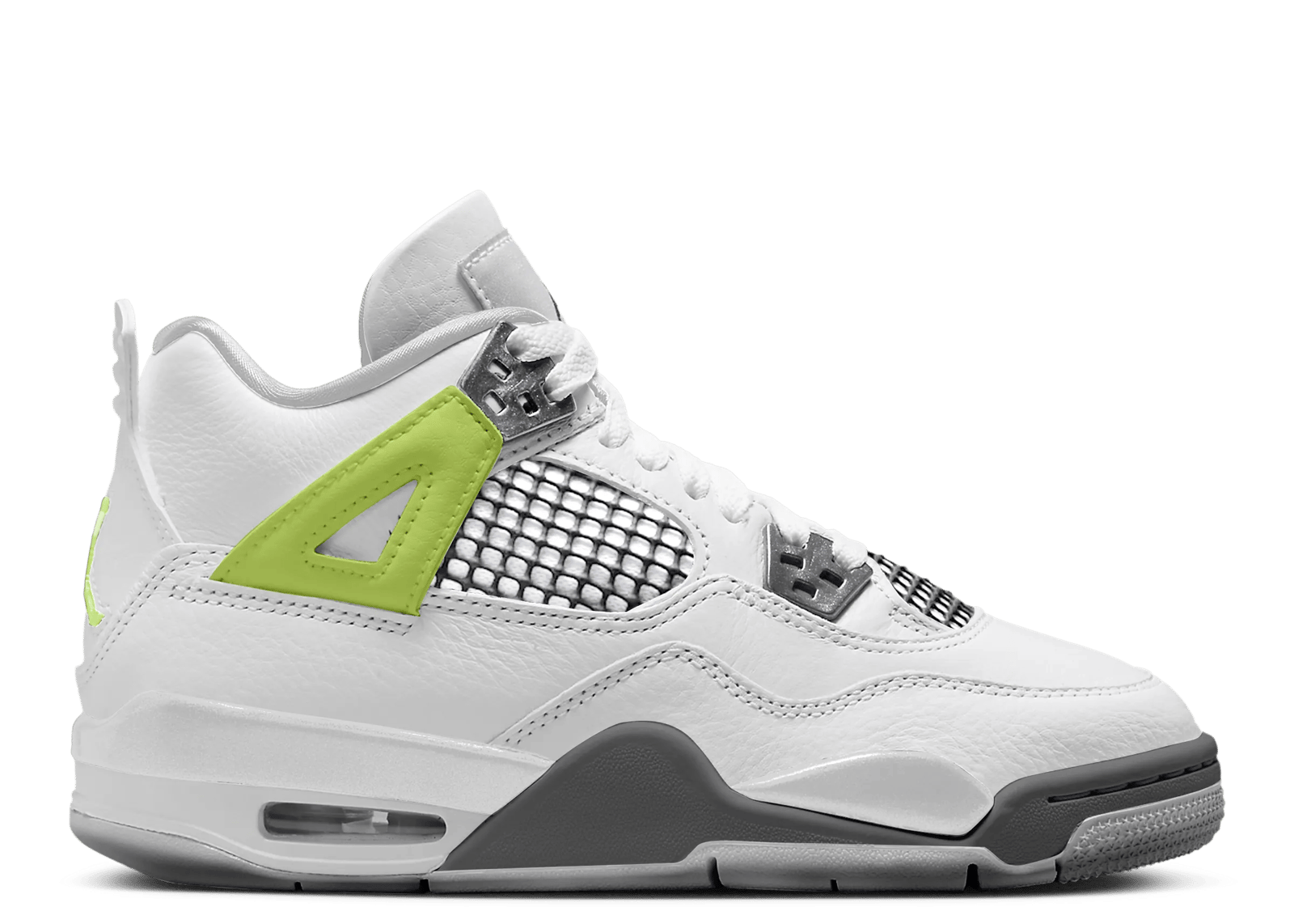 Air Jordan 4 Retro White Lemon Twist Light Graphite (GS)