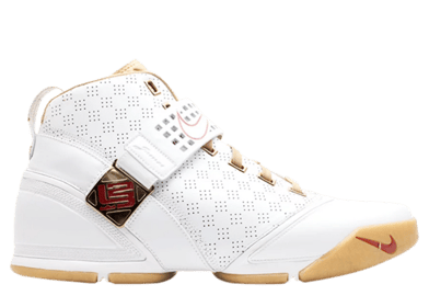 Nike LeBron 5 White Crimson Metallic Gold