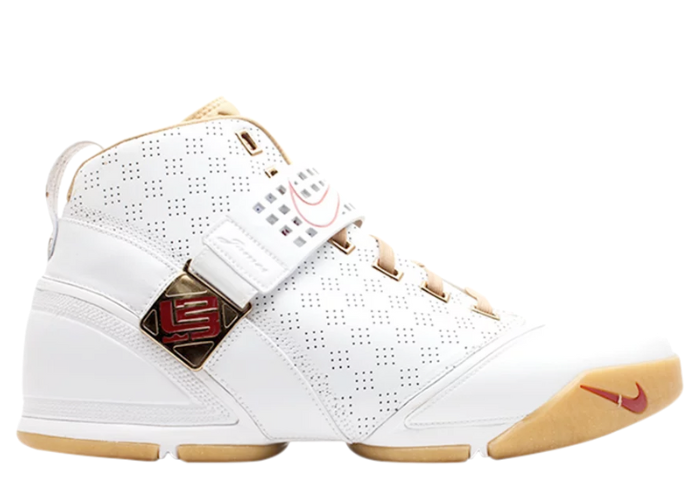 Nike LeBron 5 White Crimson Metallic Gold