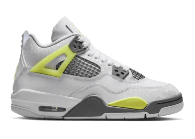 Air Jordan 4 Retro White Lemon Twist Light Graphite (GS)