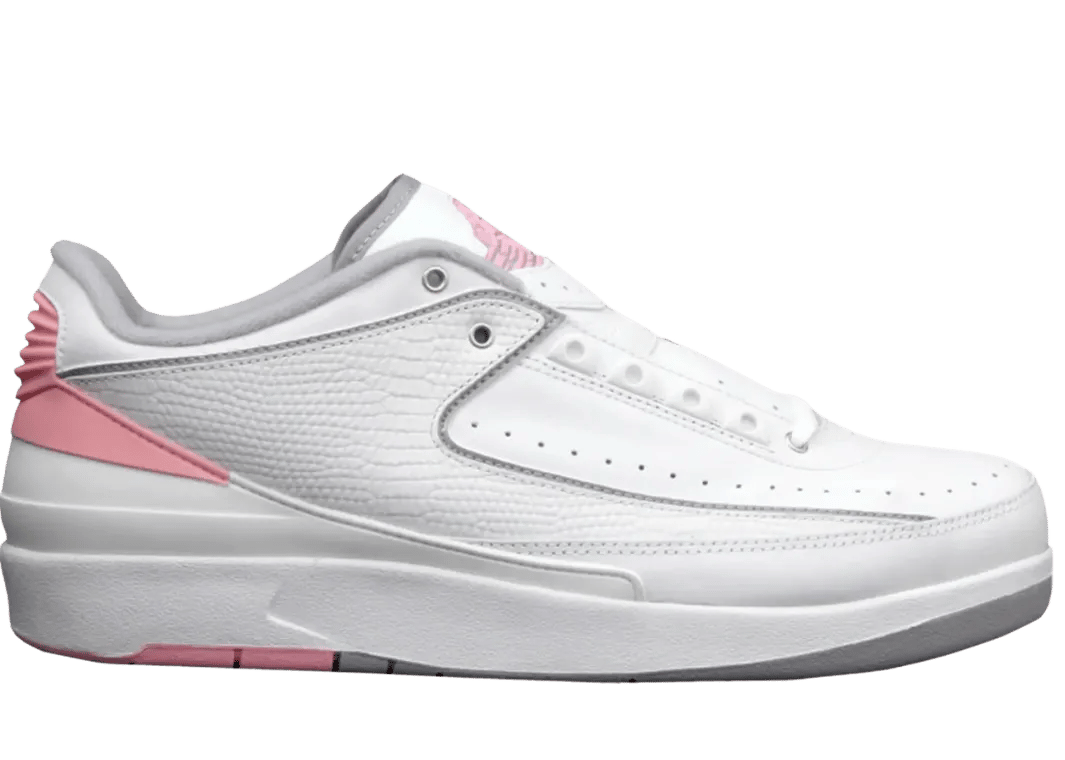Air Jordan 2 Retro Low White Light Steel Grey Real Pink (W)