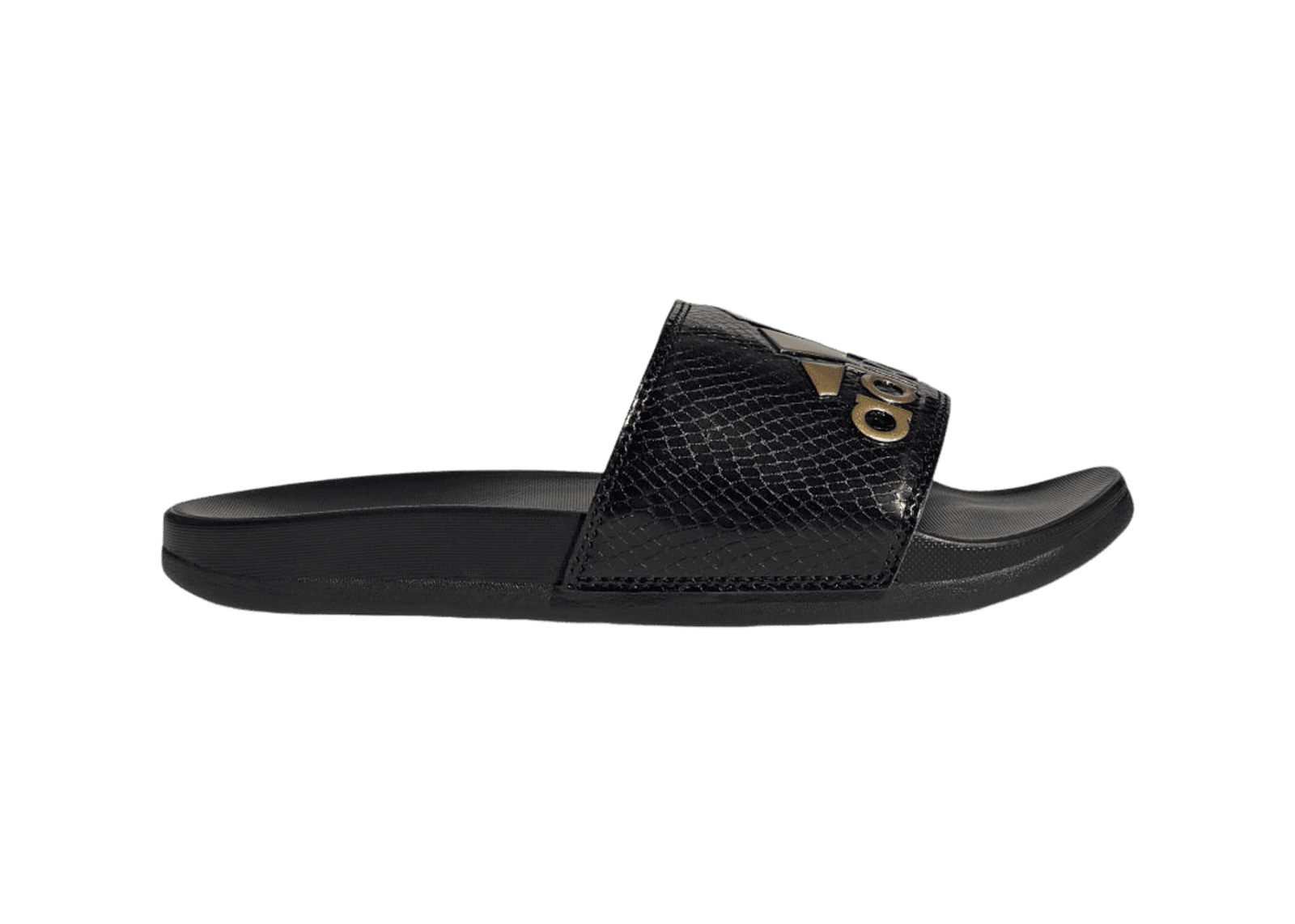 adidas Adilette Comfort Slide 'Black Gold Metallic' (W)