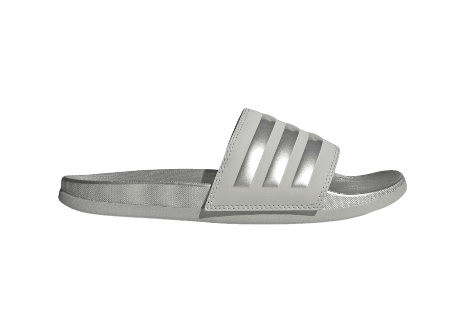 adidas Adilette Comfort Slide Grey Silver Metallic W H03619 Release Info