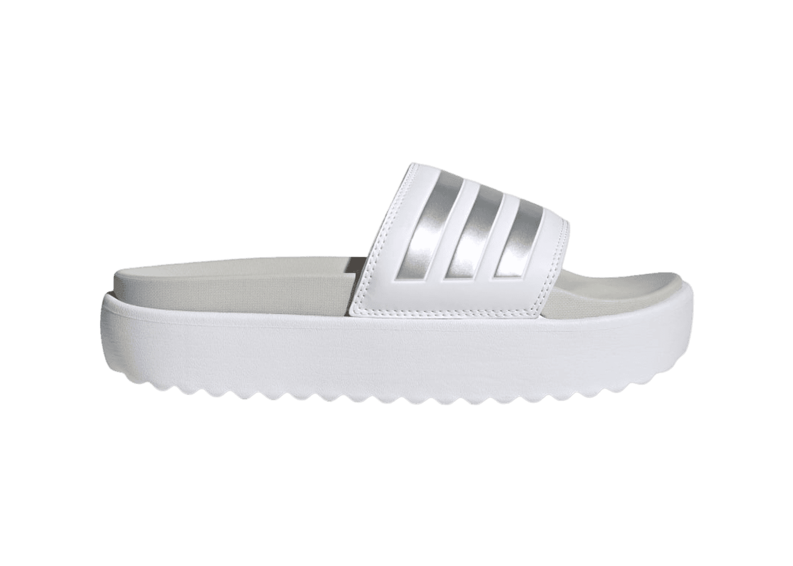 adidas Adilette Platform Slide 'White Zero Metallic' (W)