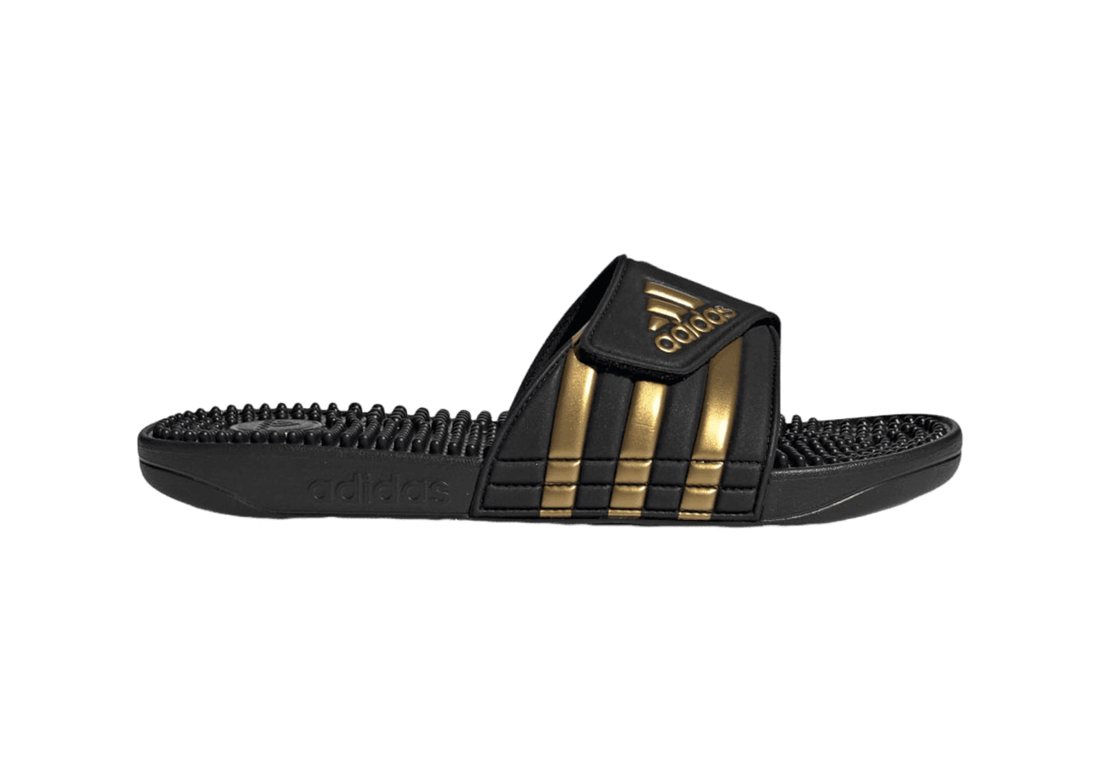 adidas Adissage Slides 'Black Gold Metallic'