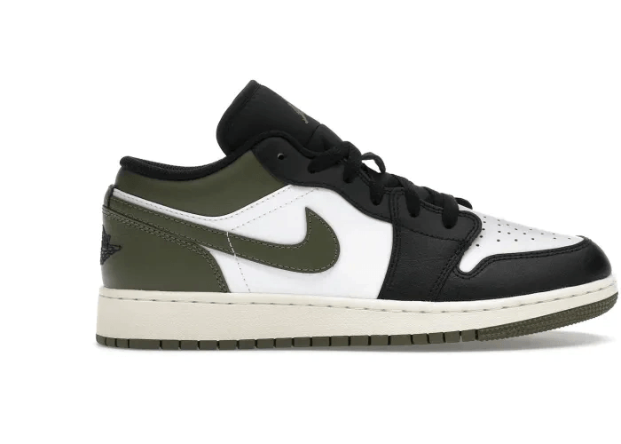 Air Jordan 1 Low Black Toe Medium Olive (GS)
